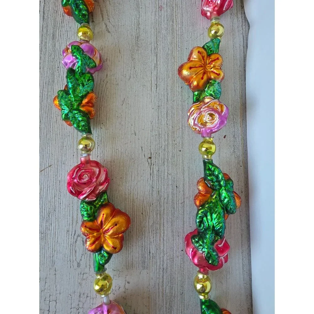 Vintage radko lei land flower Garland RARE‎ glitter Xmas tree roads
